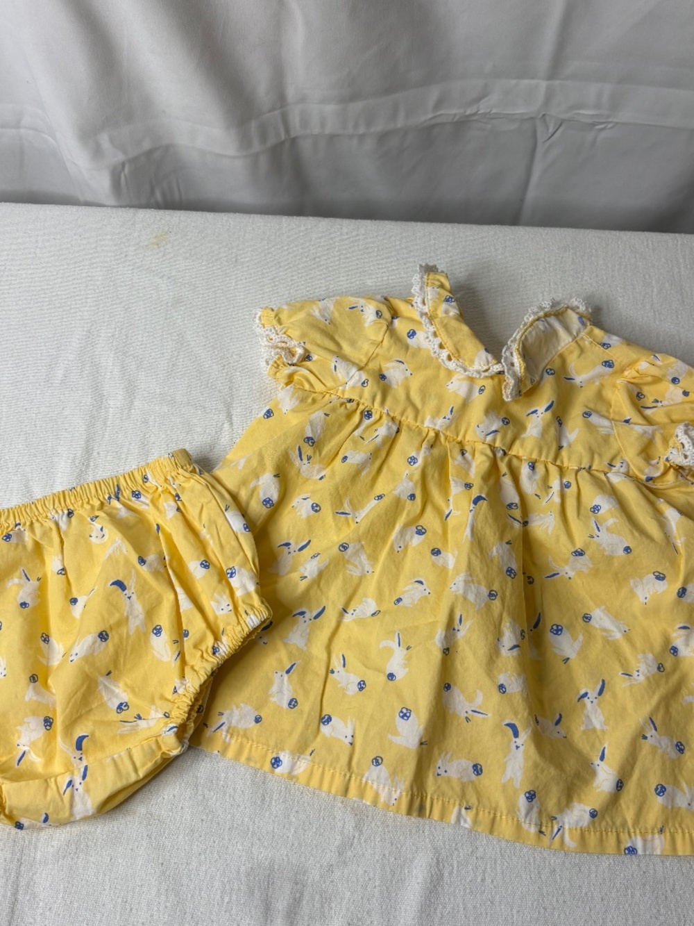 MAISON ME Baby Yellow Dress Rabbit/Bunny w/Bloomers 3-6 Mo Spring Easter